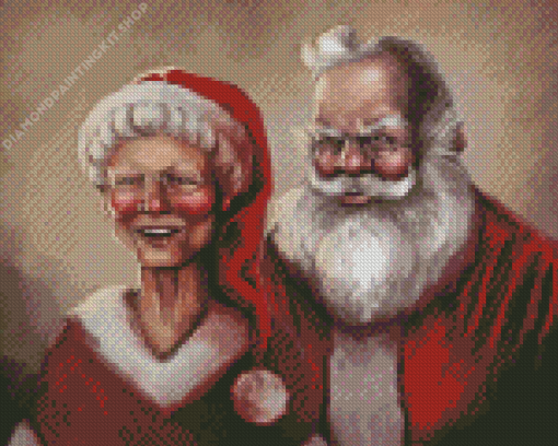 Mr And Mrs Claus Art Diamond Painting