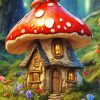 Mushroom House Diamond Painting