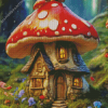 Mushroom House Diamond Painting