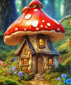 Mushroom House Diamond Painting