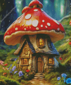 Mushroom House Diamond Painting