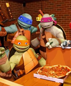 Ninja Turtles Eating Pizza Diamond Painting