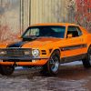 Orange 1970 Ford Mustang Diamond Painting