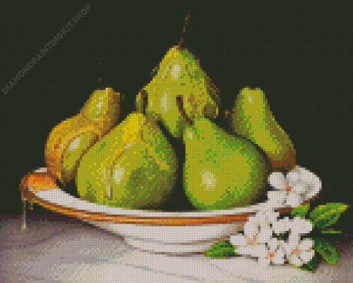 Pears Still Life in Bowl Diamond Painting