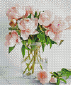 Peonies In Vase Diamond Painting