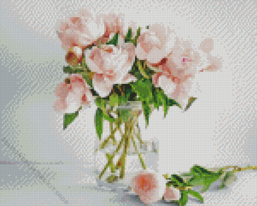 Peonies In Vase Diamond Painting