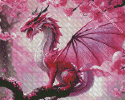 Pink Dragon Diamond Painting