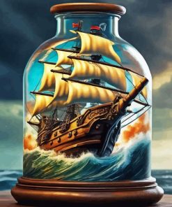 Pirate Ship In Bottle Diamond Painting