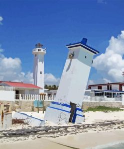 Puerto Morelos Lighthouse Diamond Painting