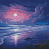 Purple Beach Diamond Painting