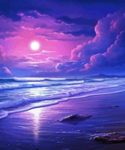 Purple Beach Diamond Painting