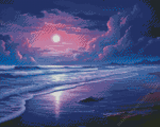 Purple Beach Diamond Painting