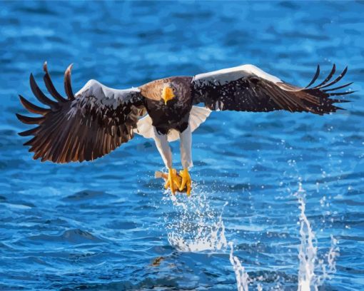 Sea Eagle Catching Fish Diamond Painting