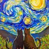 Starry Night Cat Diamond Painting