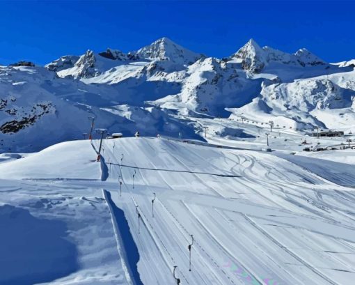 Stubai Glacier Ski Road Diamond Painting