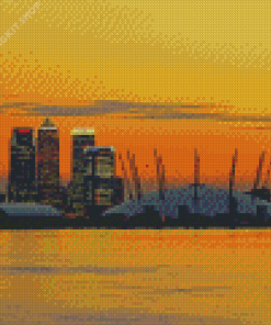 Sunset at Canary Wharf Diamond Painting