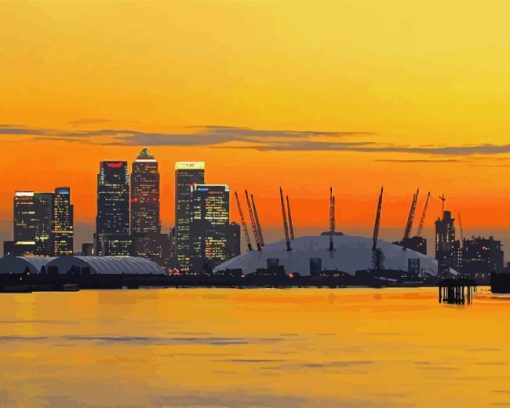 Sunset at Canary Wharf Diamond Painting