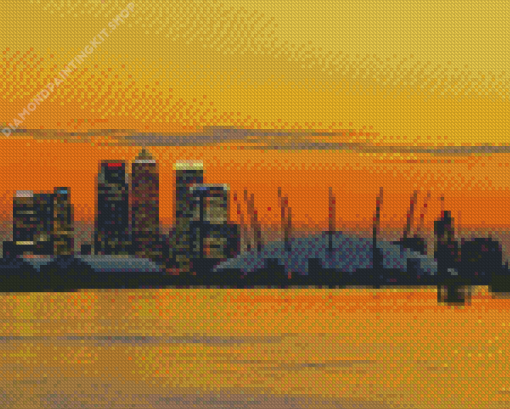 Sunset at Canary Wharf Diamond Painting