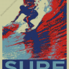 Surfing Pop Art Poster Diamond Painting