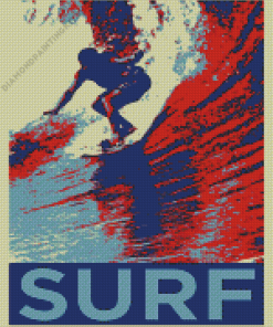 Surfing Pop Art Poster Diamond Painting