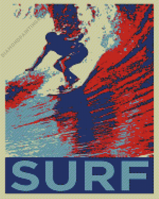 Surfing Pop Art Poster Diamond Painting