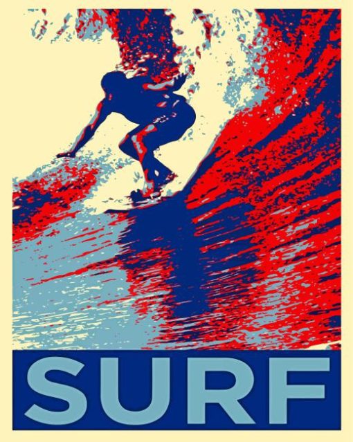 Surfing Pop Art Poster Diamond Painting