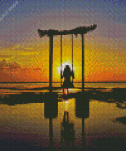 Swing Sunset Silhouette Diamond Painting