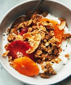 Tahini Granola with Orange Diamond Painting