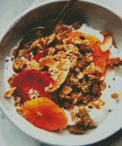 Tahini Granola with Orange Diamond Painting