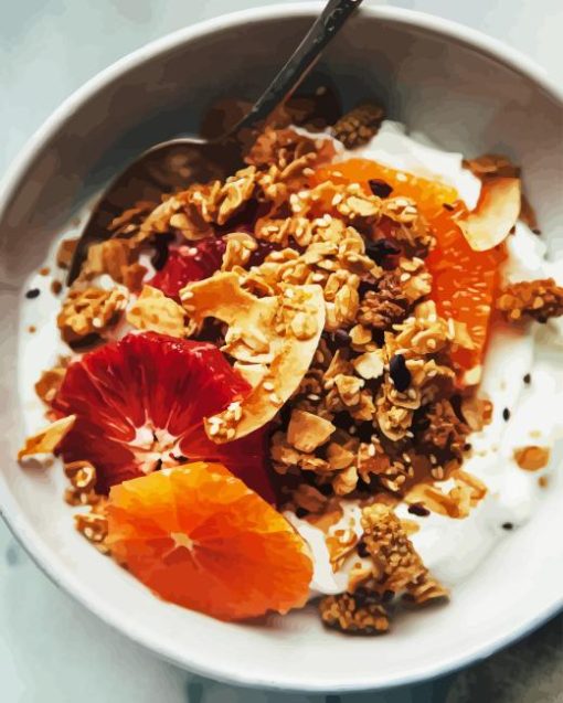 Tahini Granola with Orange Diamond Painting