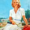 Tennis Player Gil Elvgren Diamond Painting