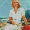 Tennis Player Gil Elvgren Diamond Painting