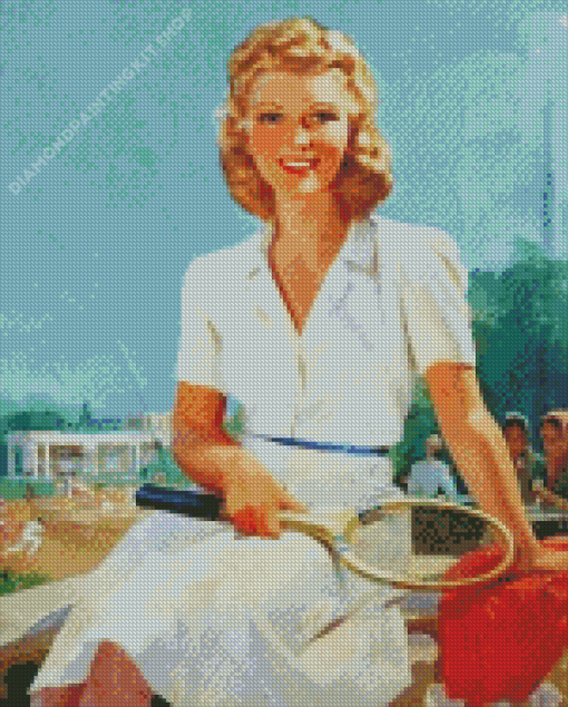 Tennis Player Gil Elvgren Diamond Painting