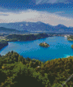 The Blue Lake Bled Diamond Painting