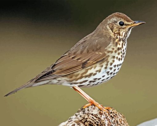 Thrush Bird Diamond Painting