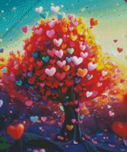 Tree Hearts Diamond Painting