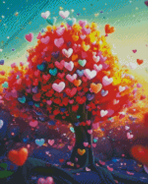 Tree Hearts Diamond Painting