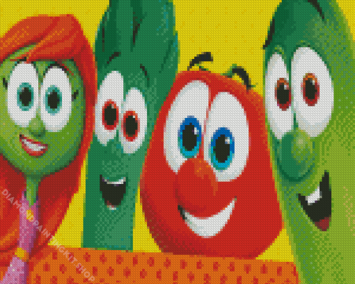 Veggie Tales Cartoon Characters Diamond Painting