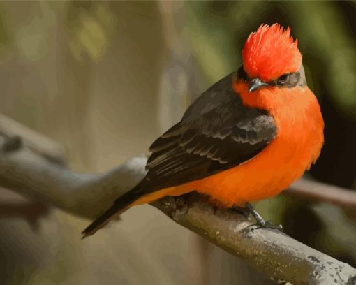 Vermilion Flycatcher Diamond Painting