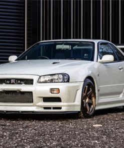 White Nissan Skyline Gtr R34 Diamond Painting