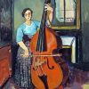 Woman With A Double Bass Diamond Painting