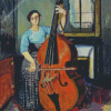 Woman With A Double Bass Diamond Painting