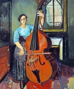 Woman With A Double Bass Diamond Painting