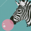 Zebra with Bubble Gum Diamond Painting