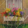 Abstract Cart with Flowers Diamond Painting