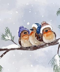 Adorable Birds and Snow Diamond Painting