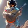 Astronaut with Guitar Diamond Painting