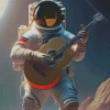 Astronaut with Guitar Diamond Painting