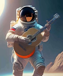 Astronaut with Guitar Diamond Painting