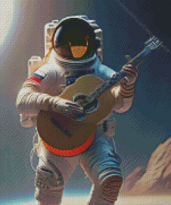 Astronaut with Guitar Diamond Painting